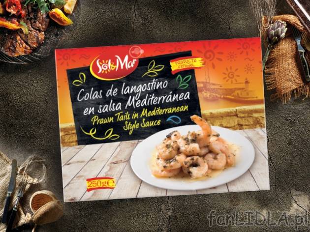 Krewetki w przyprawach , cena 14,00 PLN za 250 g/1 opak., 100 g=6,00 PLN.