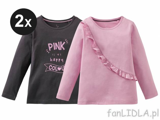 Bluzki, 2 szt.* Lupilu, cena 7,49 PLN 
- rozmiary: 86-116
- wysoka zawartość bawełny
- ...