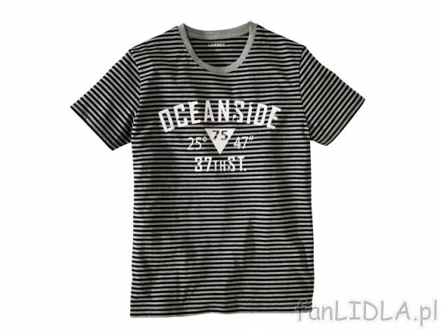 T-shirt Livergy, cena 19,99 PLN za 1 szt. 
- 5 wzorów 
- rozmiary: S - XL (nie ...