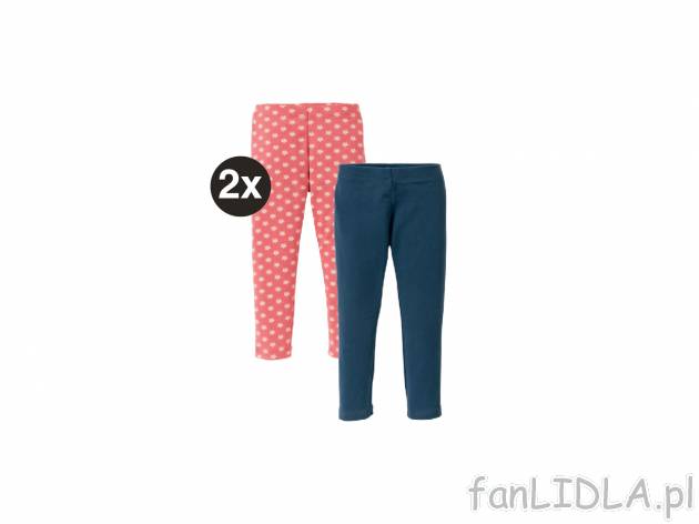 Legginsy dziewczęce, 2 pary Lupilu, cena 7,49 PLN 
- 95% bawełny, 5% elastanu
- ...