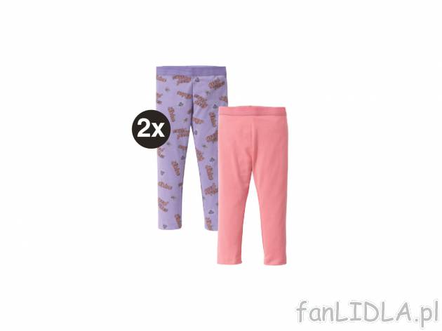 Legginsy dziewczęce, 2 pary Lupilu, cena 7,49 PLN 
- 95% bawełny, 5% elastanu
- ...