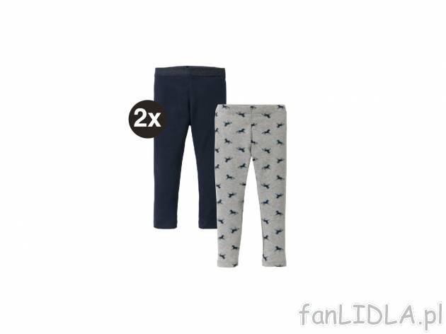 Legginsy dziewczęce, 2 pary Lupilu, cena 7,49 PLN 
- 95% bawełny, 5% elastanu
- ...