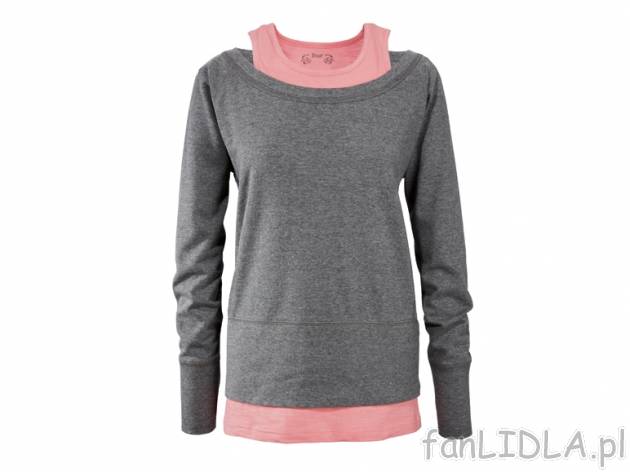 Bluza do jogi , cena 34,99 PLN za 1 szt. 
- z  miękkiej tkaniny
- szara z ozdobnym ...