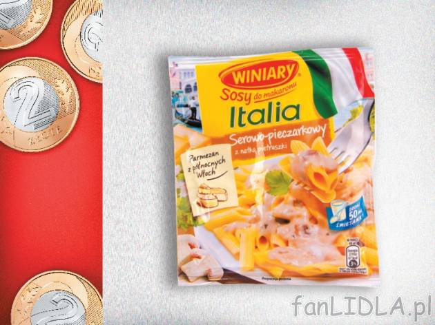 Winiary Sosy włoskie , cena 2,00 PLN za 32g/37g/46g/1 opak, 100g=6,25/5,41/4,35 ...