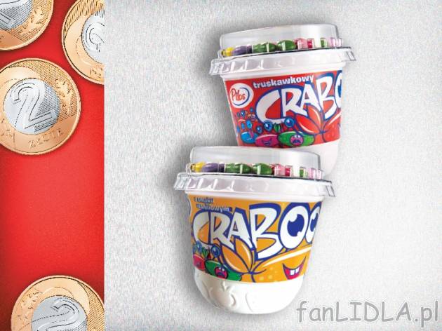 Pilos Jogurt z drażami 2,8% tł. , cena 2,00 PLN za 2x135g, 1kg=7,41 PLN.