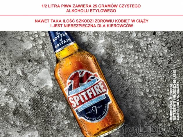 Spitfire , cena 3,00 PLN za 500 ml/1 but., 1 l=7,98 PLN.