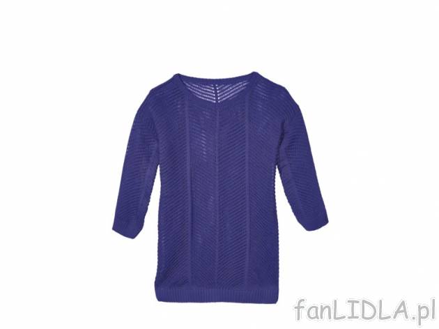Sweter ażurowy Esmara, cena 34,99 PLN za 1 szt. 
- 50% bawełna, 50% poliakryl ...