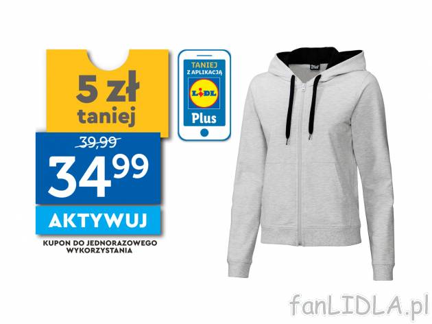 Bluza dresowa Crivit, cena 39,99 PLN 
- rozmiary: S-L
- kaptur ze sznurkiem do regulacji*Cena ...