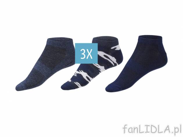Skarpety męskie, 3 pary Crivit, cena 9,99 PLN 
- rozmiary: 39-46
- Lycra
- Oeko-Tex ...