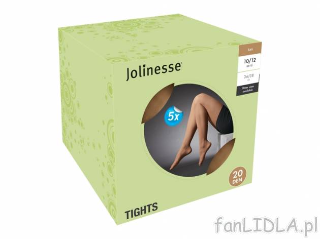 Rajstopy 20 DEN 5 par lub podkolanówki 10 par Jolinesse, cena 12,99 PLN za 1 opak. ...