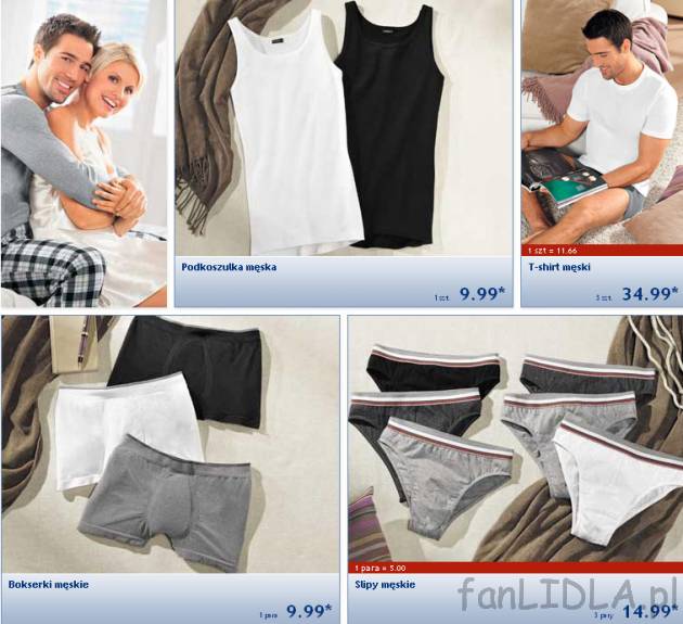 Podkoszulka męska w cenie 9,99PLN, T-shirt męski za 34,99PLN, bokserki męskie ...