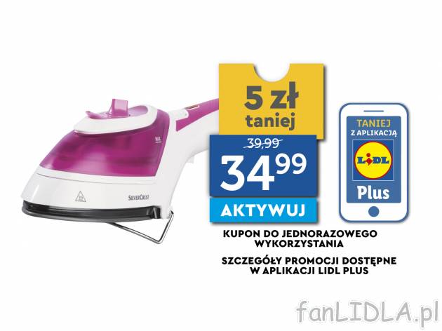 Szczotka parowa 1000 W Silvercrest, cena 39,99 PLN 
4 W 1:
- odprasowywanie
- ...