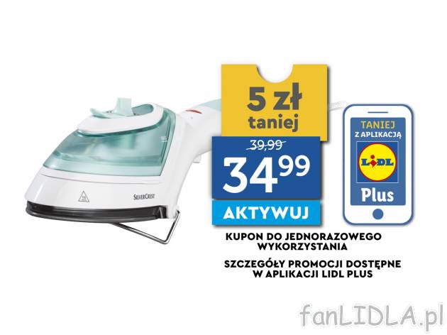 Szczotka parowa 1000 W Silvercrest, cena 39,99 PLN 
4 W 1:
- odprasowywanie
- ...