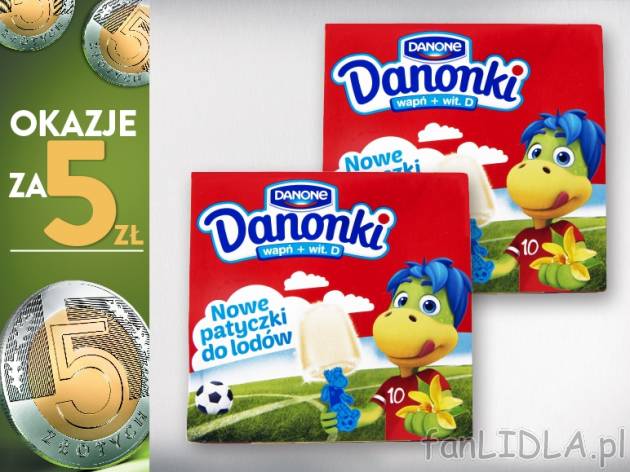 Danone Danonki 2 opak. , cena 5,00 PLN za 2 x 200 g, 1 kg=12,50 PLN. 
różne rodzaje ...