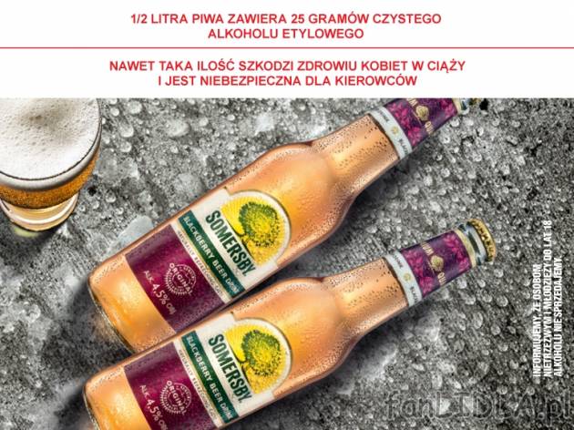 Somersby 2 but. , cena 5,00 PLN za 2 x 400 ml, 1 l =6,25 PLN. 
* cena wyłącznie ...