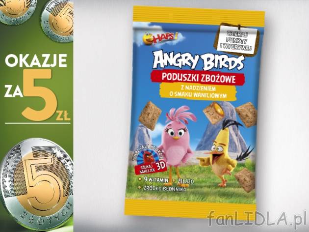Chaps angry Birds Płatki zbożowe z nadzieniem* , cena 5,00 PLN za 450 g/1 opak., ...