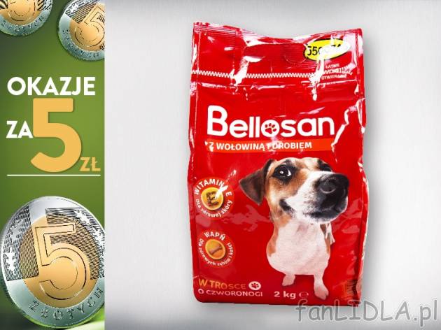 Bellosan Sucha karma dla psa z wołowiną i drobiem , cena 5,00 PLN za 2 kg/1 opak., ...
