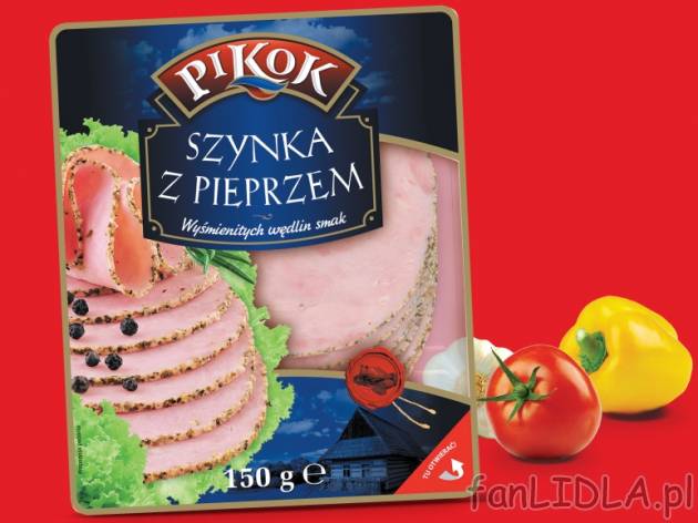 Szynka gotowana z pieprzem , cena 5,19 PLN za 150 g/1 opak., 100g=3,46 PLN. 
- ...