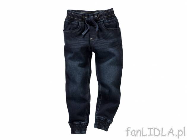 Jeansy typu jogger Lupilu, cena 34,99 PLN za 1 para 
- rozmiary: 86-116 
- 3 wzory ...