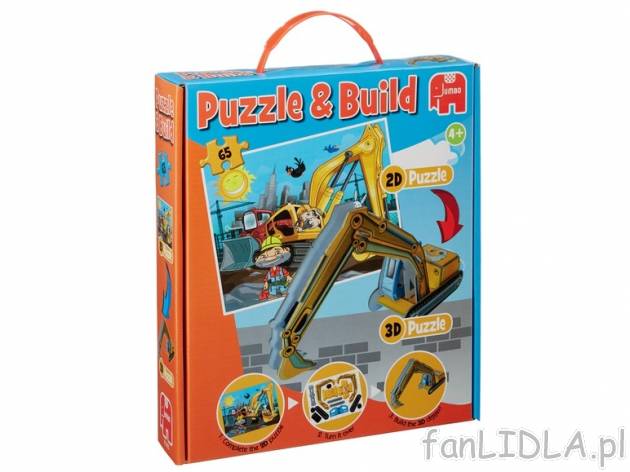 Puzzle 2D i 3D w 1 , cena 19,99 PLN za 1 opak. 
-      4 wzory
