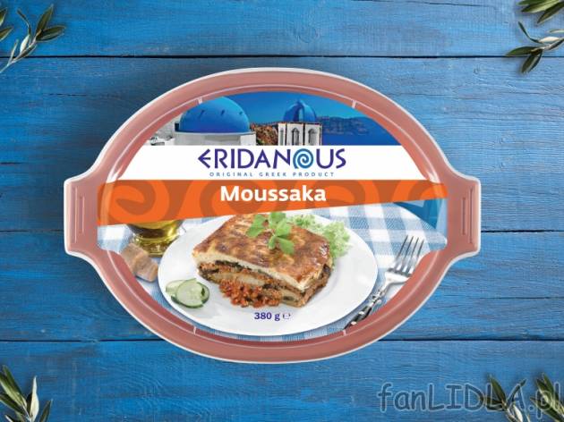 Moussaka , cena 11,00 PLN za 380 g/1 opak., 1 kg=31,55 PLN.