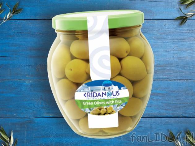 Zielone oliwki z pestką , cena 13,00 PLN za 1 kg/1 opak., 1 kg=23,32 PLN.