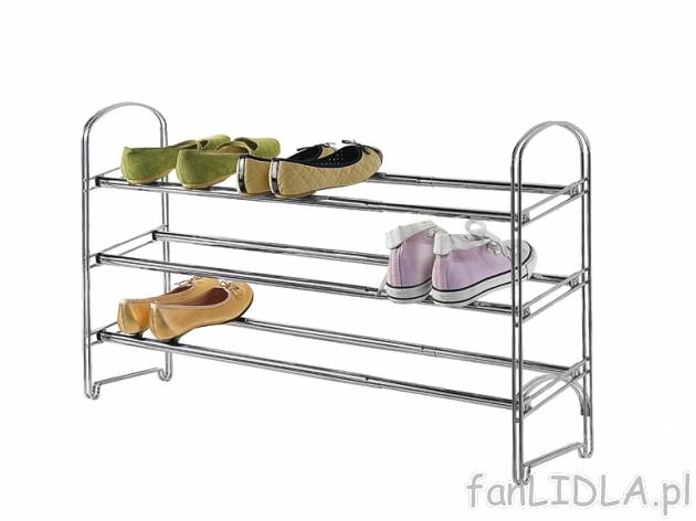 Chromowany regał na buty Ordex, cena 59,90 PLN za 1 szt. 
- klasyczny regał na ...