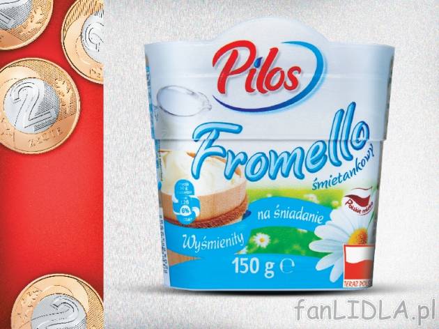 Pilos Fromello Serek twarogowy , cena 2,00 PLN za 150 g/1 opak., 100 g=1,33 PLN. ...