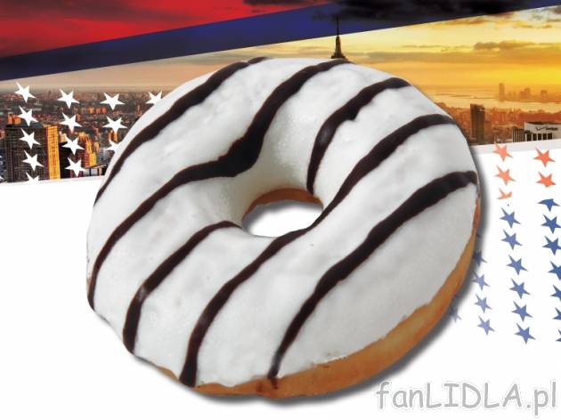 Nadziewane donaty czekoladowe , cena 1,49 PLN za 71 g, 100g=2,10 PLN. 
- PYSZNE ...