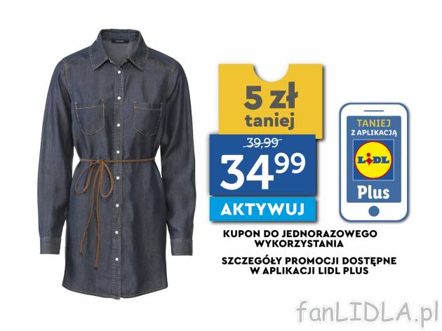 Tunika z lyocellu Esmara, cena 39,99 PLN 
- kołnierz typu Kent i naszyte kieszenie ...