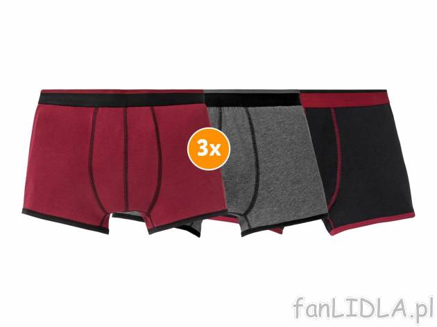 Bokserki, 3 pary* Livergy, cena 6,99 PLN 
- 95% bawełny, 5% elastanu
- rozmiary: ...