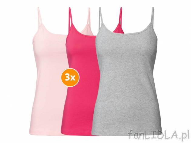 Podkoszulki, 3 szt.* Esmara Lingerie, cena 9,99 PLN 
- 95% bawełny, 5% elastanu
- ...