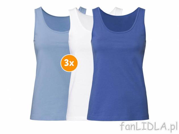 Podkoszulki, 3 szt.* Esmara Lingerie, cena 9,99 PLN 
- 95% bawełny, 5% elastanu
- ...