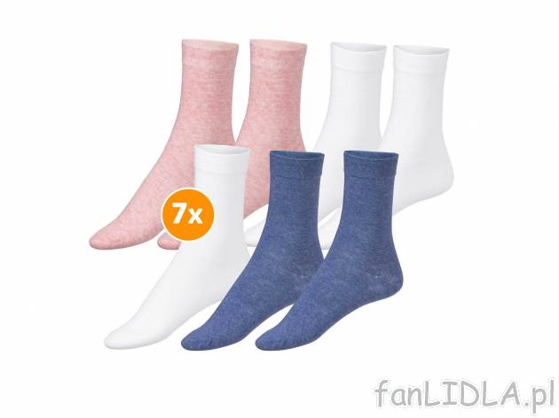 Skarpetki damskie, 7 par* Esmara, cena 3,49 PLN 
- wysoka zawartość bawełny
- ...