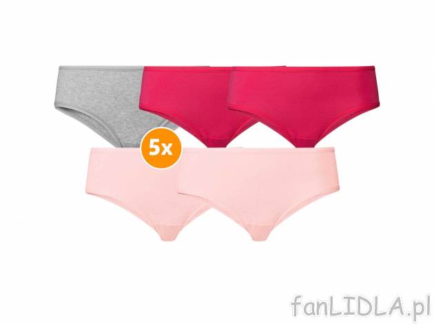 Majtki, 5 par* Esmara Lingerie, cena 4,99 PLN 
- 95% bawełny, 5% elastanu
- rozmiary: ...