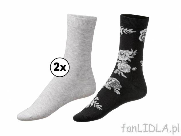 Skarpetki damskie, 2 pary Livergy, cena 9,99 PLN 
- wysoka zawartość bawełny
- ...