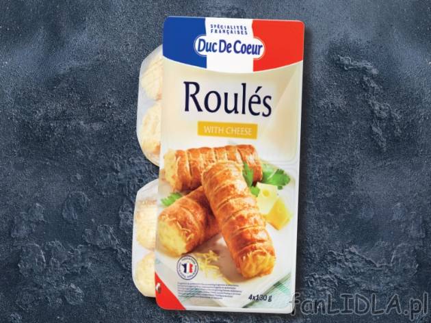 Rolada serowa , cena 11,00 PLN za 4 x 130 g/1 opak., 1 kg=23,06 PLN.