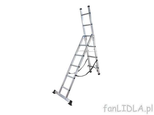 Aluminiowa drabina wielofunkcyjna Powerfix, cena 199,00 PLN za 1 szt. 
- szerokie ...