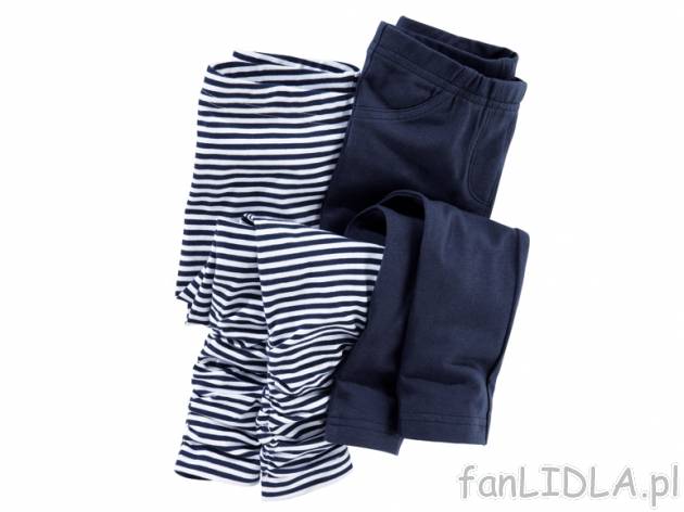 Legginsy 2 pary Lupilu, cena 21,99 PLN za 1 opak. 
- materiał: 95% bawełna, 5% ...
