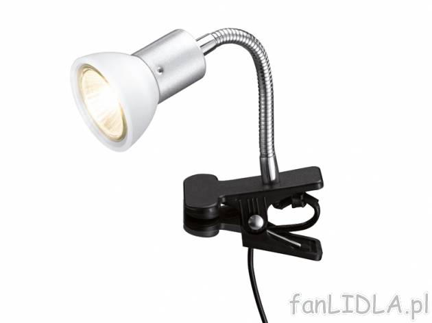 Halogenowa lampka zaciskowa , cena 24,99 PLN za 1 szt. 
- giętkie, metalowe ramię
- ...
