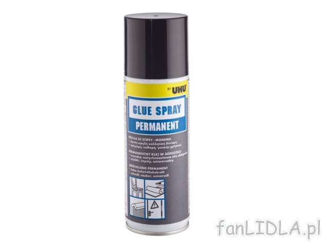 Klej w sprayu , cena 14,99 PLN za 1 szt. 
- przeznaczony do klejenia papieru, kartonu, ...