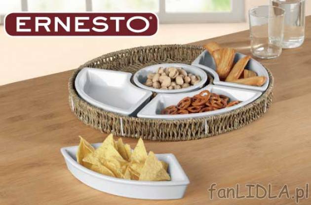 Komplet miseczek z tacą cena 39,99PLN
- 5 miseczek z białej kamionki na tacy ...