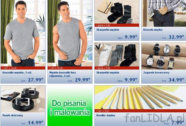 Koszulki męskie, skarpetki męskie, koszula męska, pasek skórzany