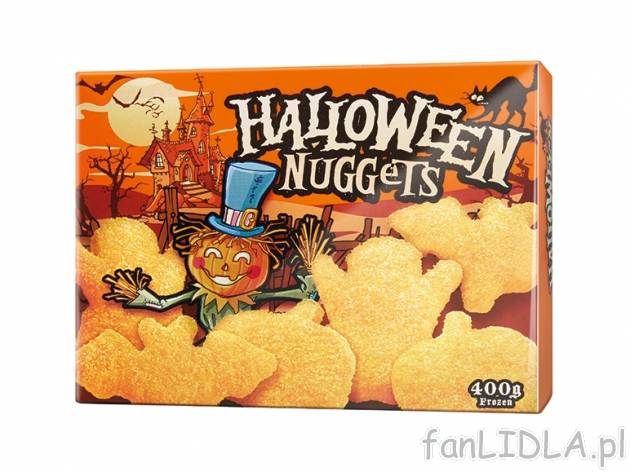 Nuggetsy HALLOWEEN , cena 8,99 PLN za 400 G/ 1 OPAK., 1 KG=22,48 PLN. 
- chrupiące ...