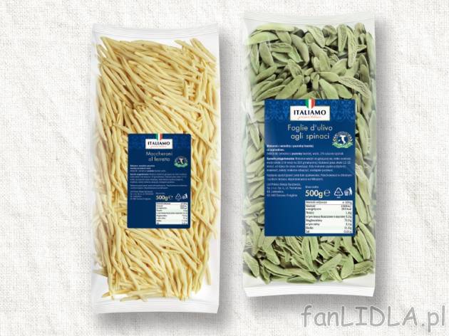 Makaron al Ferreto lub ze szpinakiem , cena 4,00 PLN za 500 g/1 opak., 1 kg=9,98 PLN.
