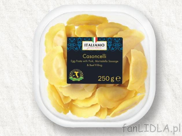 Pierożki Casoncelli z nadzieniem , cena 0,00 PLN za 250 g/1 opak., 100 g=1,60 PLN.