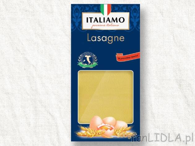 Makaron Lasagne , cena 5,00 PLN za 500 g/1 opak., 1 kg=11,98 PLN.