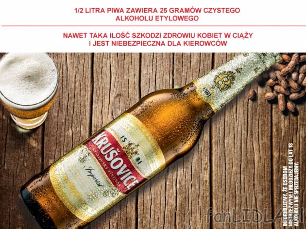 Krusovice Imperial jasne , cena 3,00 PLN za 500 ml/1 but., 1 l=7,38 PLN.