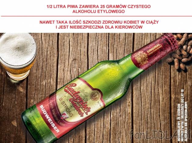 Budweiser Strong , cena 1,00 PLN za 330 ml/1 but., 1 l=6,03 PLN.