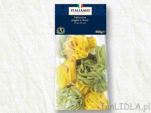Makaron Fettuccine paglia e fieno , cena 5,00 PLN za 400 g/1 opak., 1 kg=14,98 PLN.